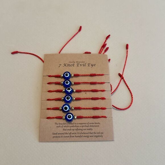 Evil Eye Red String Bracelet Set M1112 - Picture 1 of 2